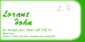 lorant hohn business card